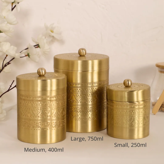 The Brass Edit Storage “Dabbas” - Small / Medium / Large