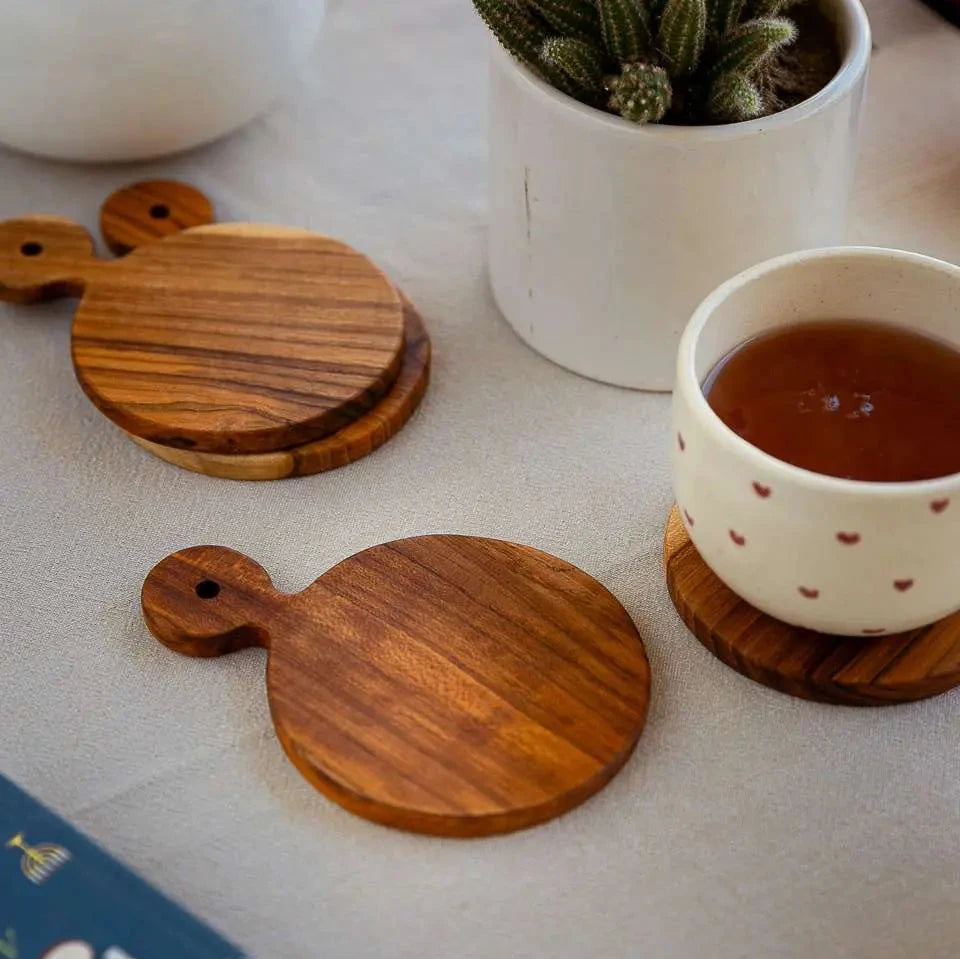 Solid Teak Wood Coasters