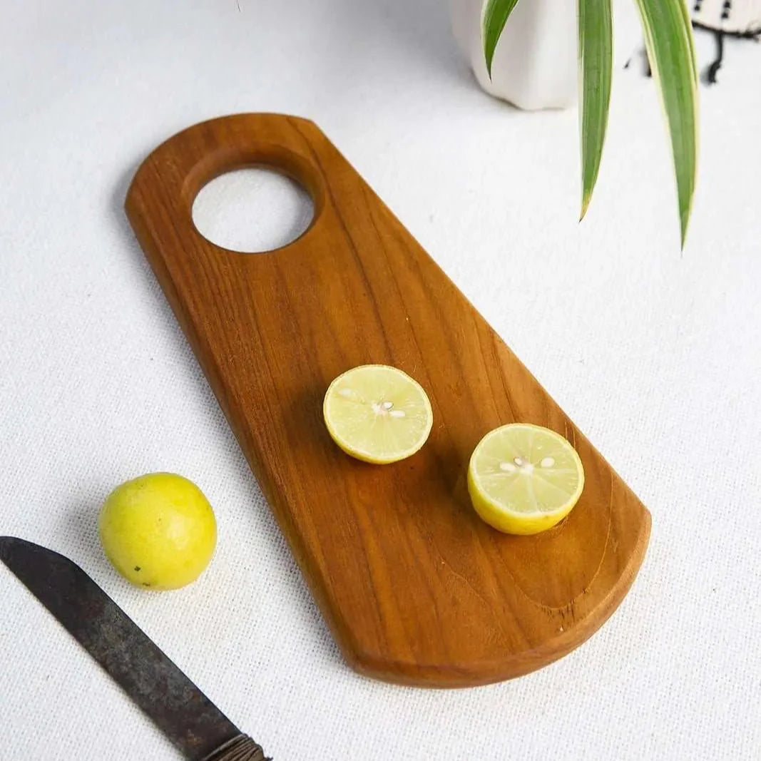 Solid Teak Wood Mini Board for Chopping & Serving